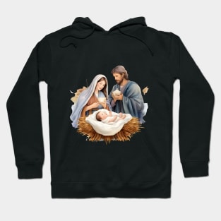 Watercolor Nativity Scene Hoodie